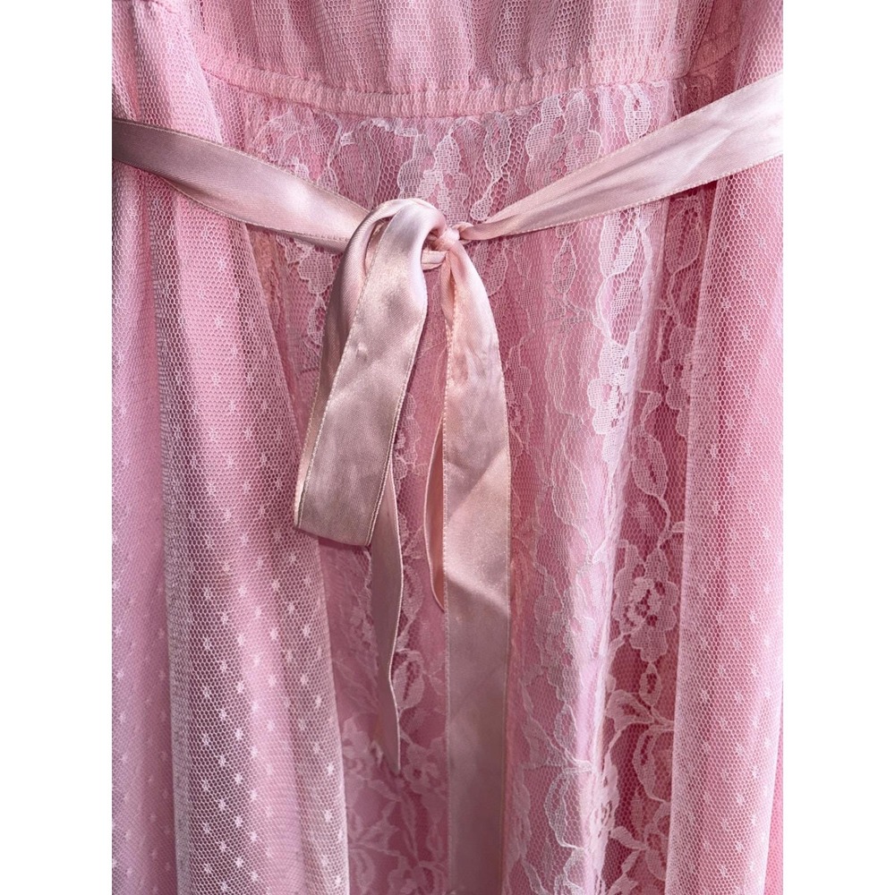 Steppin Out Los Angeles Vintage Pink Lace Maxi FLAWS Prairie Dress Cottagecore - Picture 4 of 10